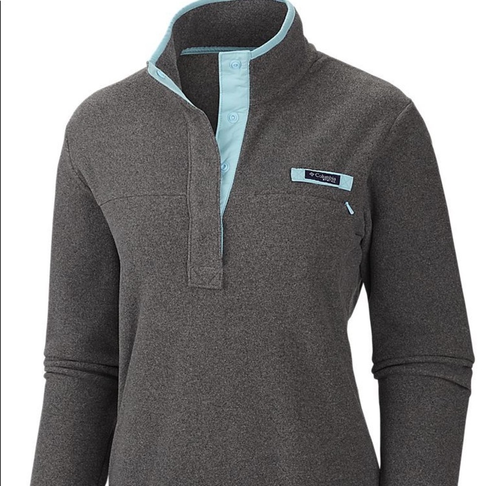 Columbia Harborside Fleece Pullover in gray/blue